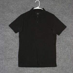 UNIQLO Polo Shirt Mens S Black Short Sleeve Cotton Polyester Blend Casual
